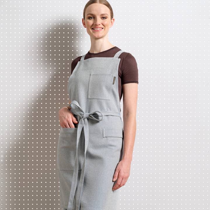 MEEMA - Wholesale Apron - Crossback Restaurant Apron – Upcycled Cotton, Unisex