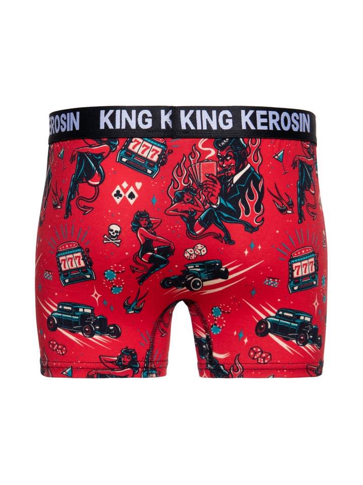 black Boxer Shorts "Rockabilly Devil" for wholesale on Faire6