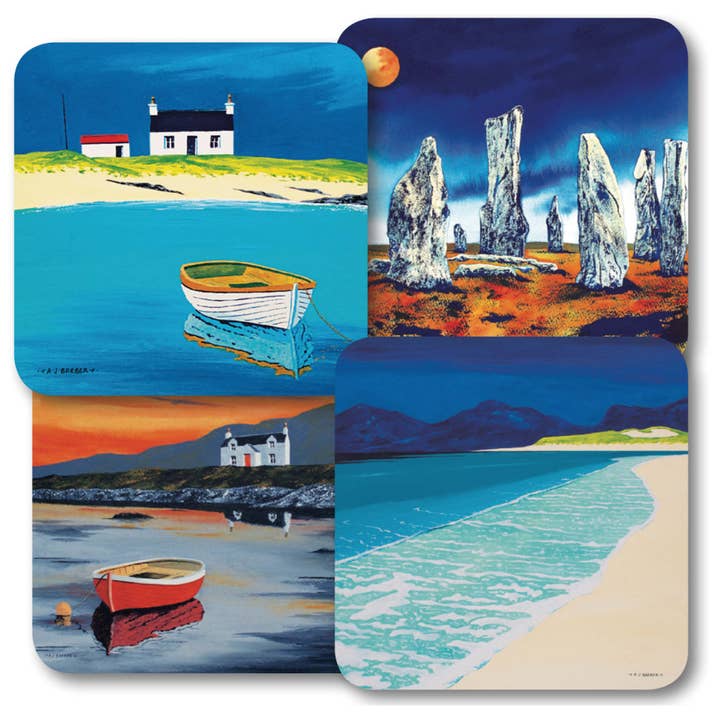 Anthony Barber Set of 4 Coasters for wholesale by Island Blue Publishing