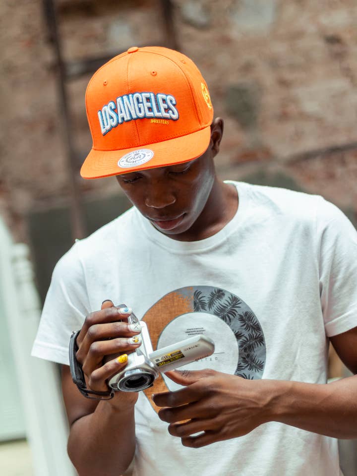 Orange Los Angeles Snapback for wholesale by DoubleAA USA