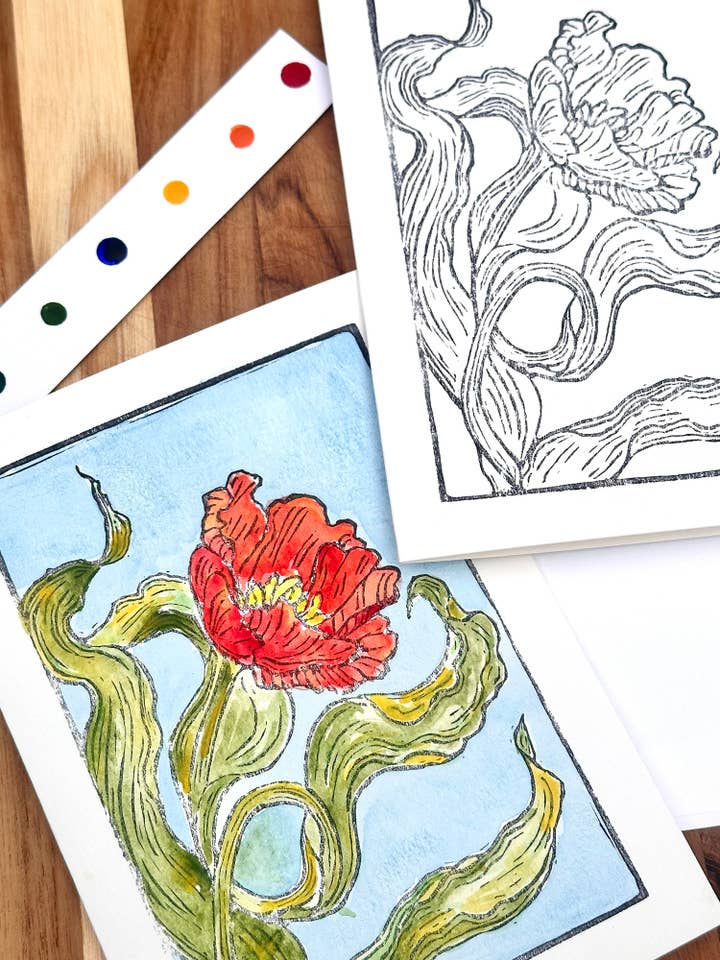 Kit de Cartão de Arte em Aguarela DIY 5X7 Tulpip por atacado de Ashes & Arbor