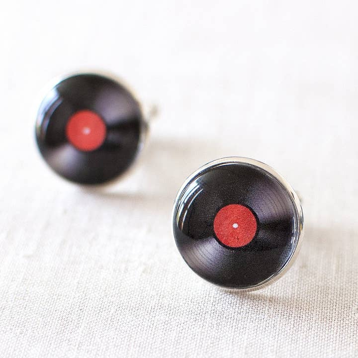 Vinyl Record Cufflinks for wholesale by Juju Treasures