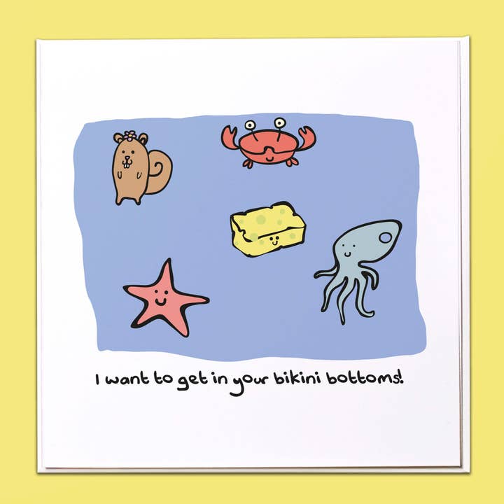 Jag vill komma in i dina bikiniunderdelar Spongebob Hälsningskort för wholesale av The Crafty Giraffe