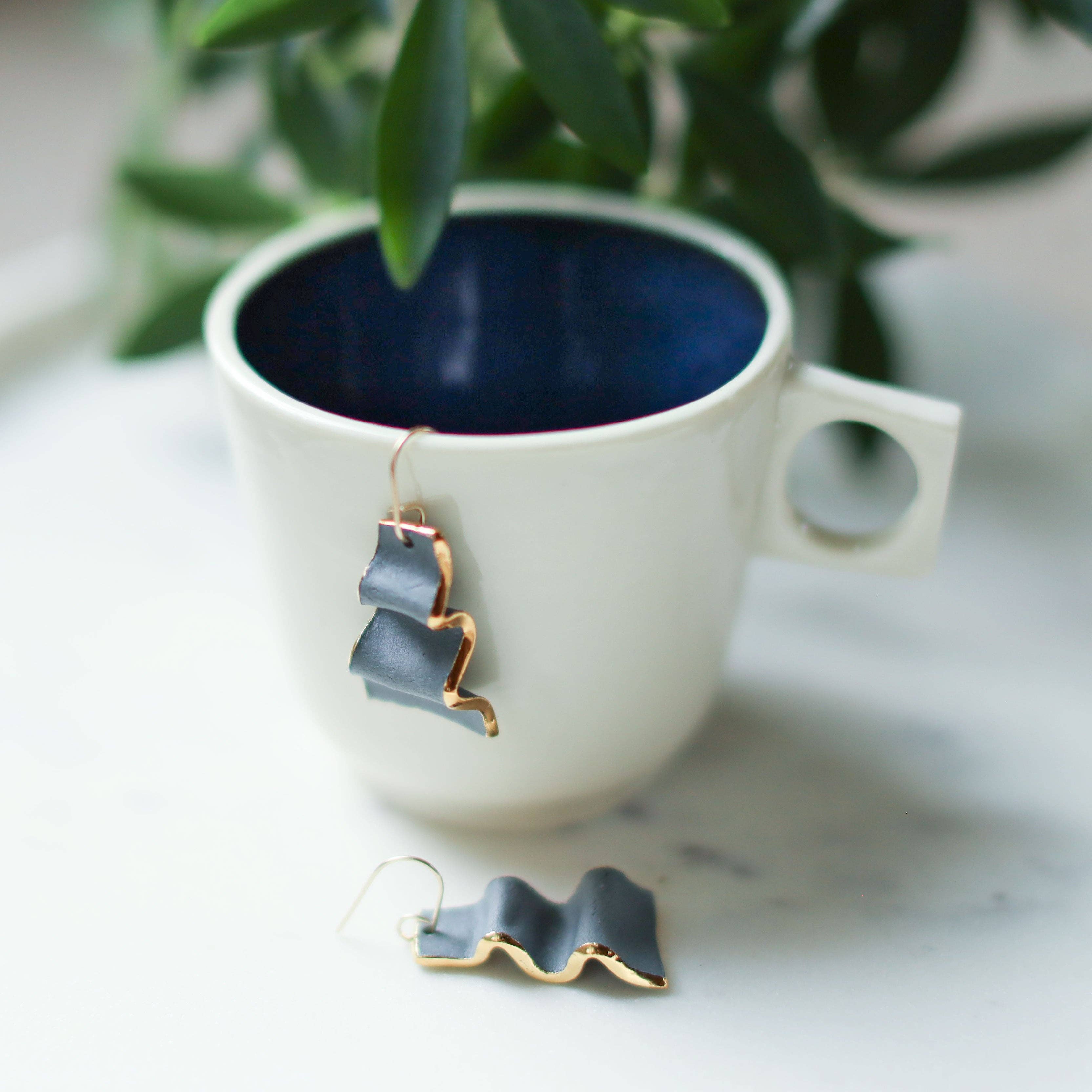 Remnant Studios - Wholesale Dangle Earrings - grey ribbon earrings2