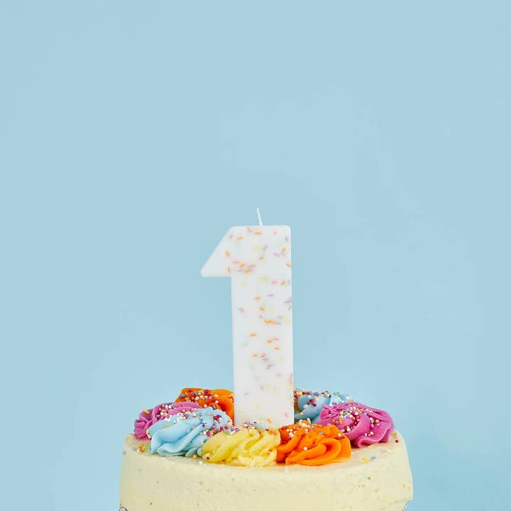 Hootyballoo by Club Green - Wholesale Cake Candle - Jumbo Number '1' Sprinkle Candle