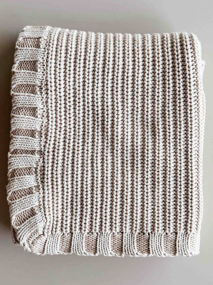 PRE-ORDER Chunky Knit Blanket | Oat for wholesale by FRECKLES the label