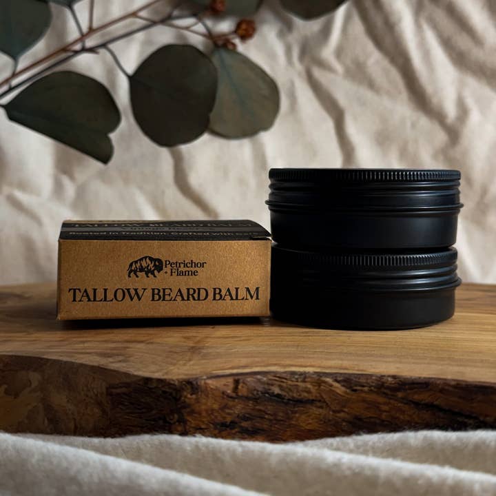 Tallow Beard Balms for wholesale by Petrichor+Flame