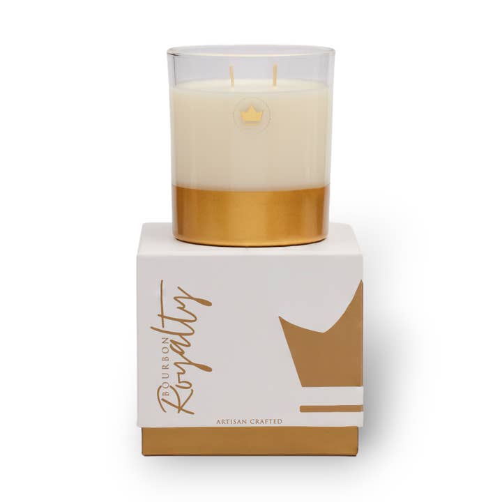 Bougie en verre en boîte de 14 oz pour la vente par Bourbon Royalty Candle Company