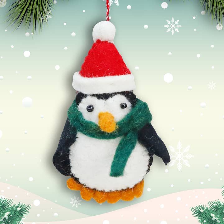 Felt Ornament Christmas Penguin for wholesale by Mr. Ellie Pooh