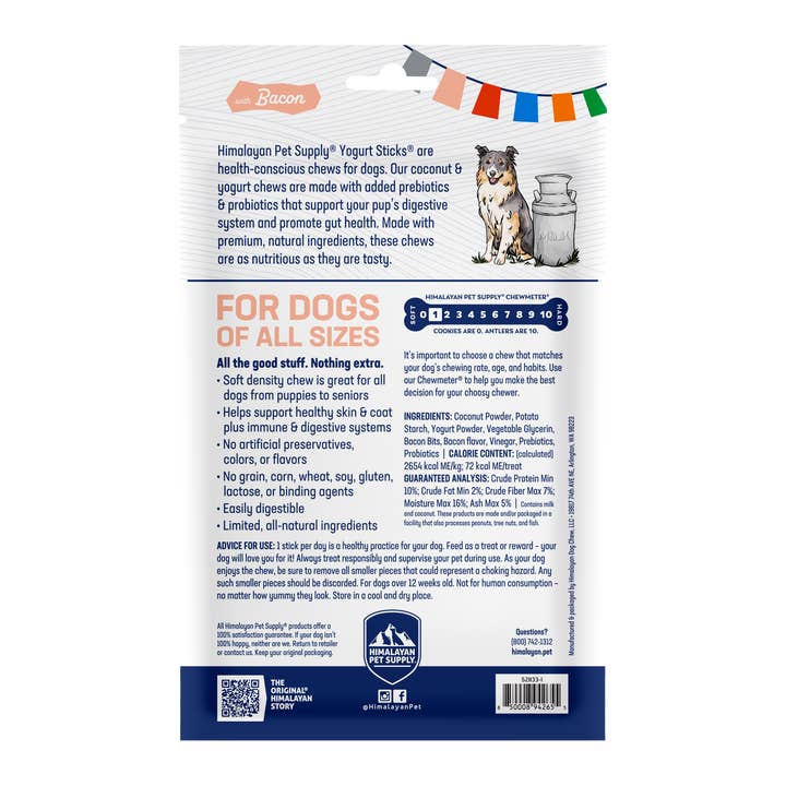 Himalayan Pet Supply - Vente Friandises – chien - Bâtonnets de yaourt - Bacon1