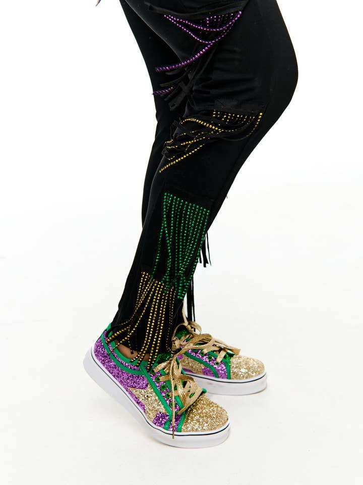 SongLily - Wholesale Lifestyle Sneakers - Women's - Mardi Gras glitter star tennis shoesÂ