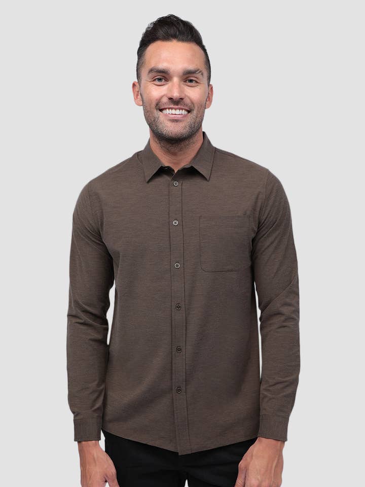 INTO THE AM - Vente Chemise à col boutonné – homme - Chemise boutonnée à manches longues pour hommes17