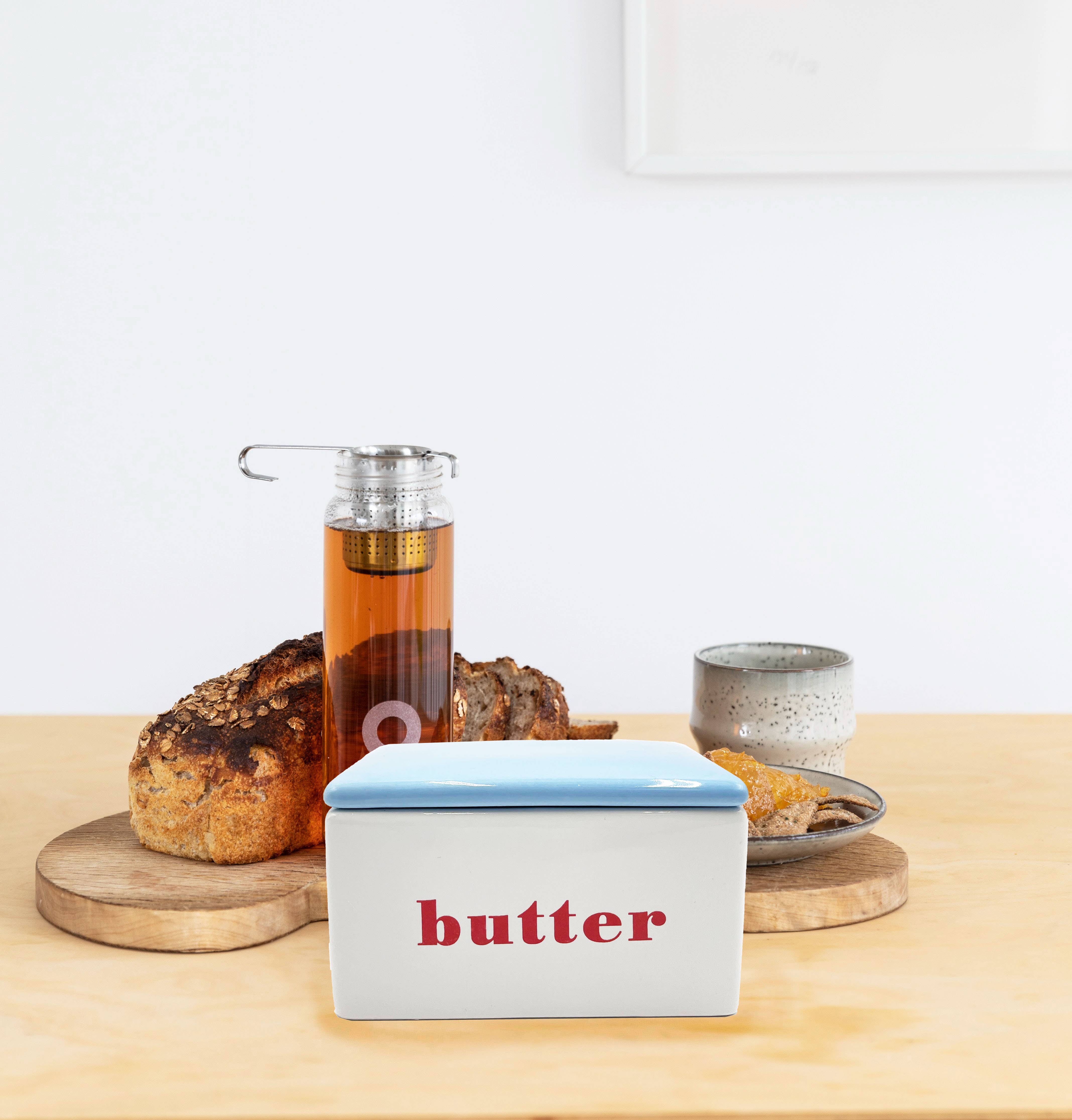 first of a kind - Wholesale Butter Dish - Ceramic Butter Box, Red, White & Blue - Vintage Butter Keepe8