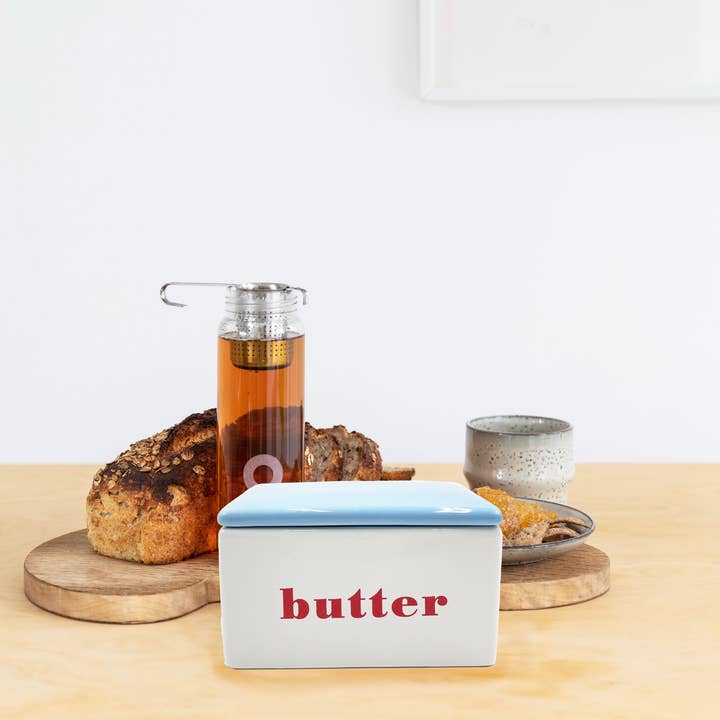 first of a kind - Wholesale Butter Dish - Ceramic Butter Box, Red, White & Blue - Vintage Butter Keepe8