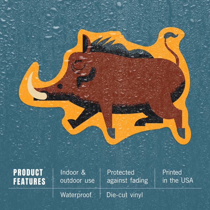 Lantern Press - Wholesale Sticker - STICKERS Warthog Geometric3