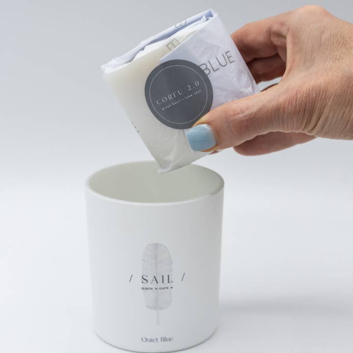 Quiet Blue - Wholesale Pillar Candle - Refill Candles5