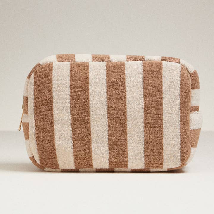 Frem - Wholesale Pouch - Women's - Terry Fabric Striped Multi-Purpose Pouch