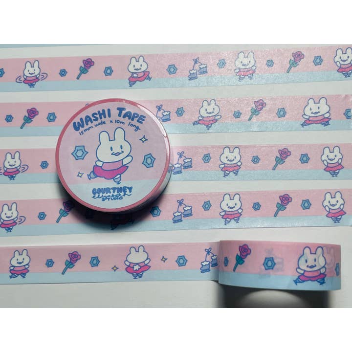 Courtney Elizabeth Studio - Wholesale Washi Tape - Gizmo Figure Skating Bunny Washi Tape - Rabbit On Ice4