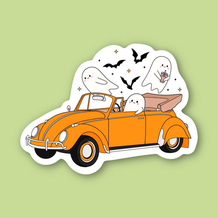 Spooky Ghoul Ghoul Gang, Efterår Efterår, Retro Halloween-klistermærke for engroshandel hos Sage and Virgo