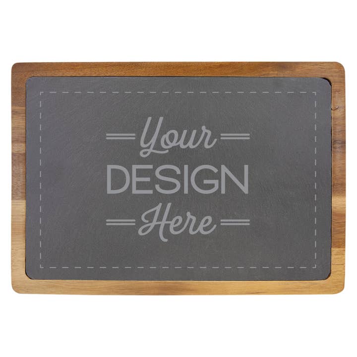 Maatwerk Kunstwerk Acaciahout/Leisteen Bord voor wholesale door Susquehanna Glass Company