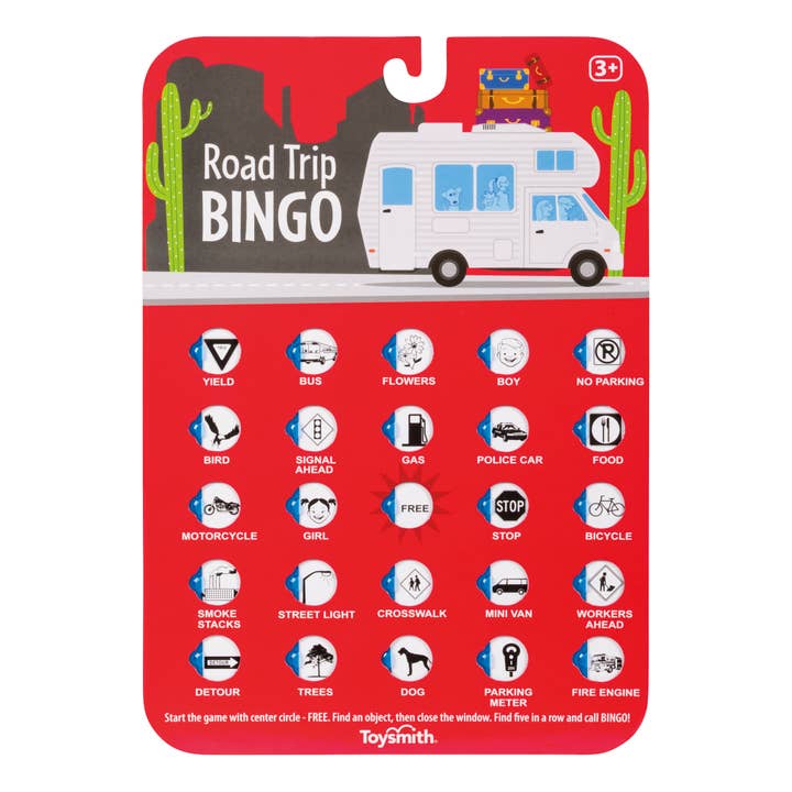 Toysmith - Wholesale Board Game - On the Way Games Road Trip Bingo, Travel Game