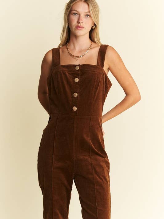 JADE BY JANE - Wholesale Jumpsuit – Women's - BUTTON DOWN CORDUROY FLARED JUMPSUIT ZIPPERED BACK9
