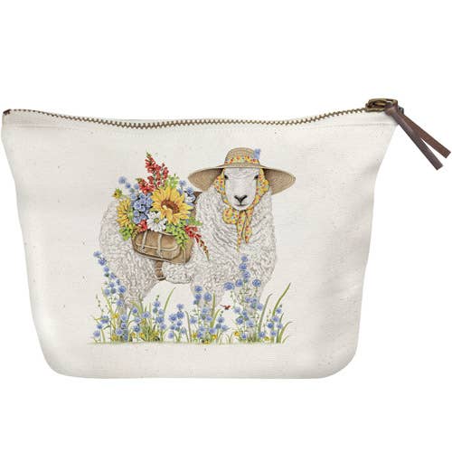 Wildflower Sheep Canvas Pouch for wholesale by Mary Lake-Thompson Ltd.