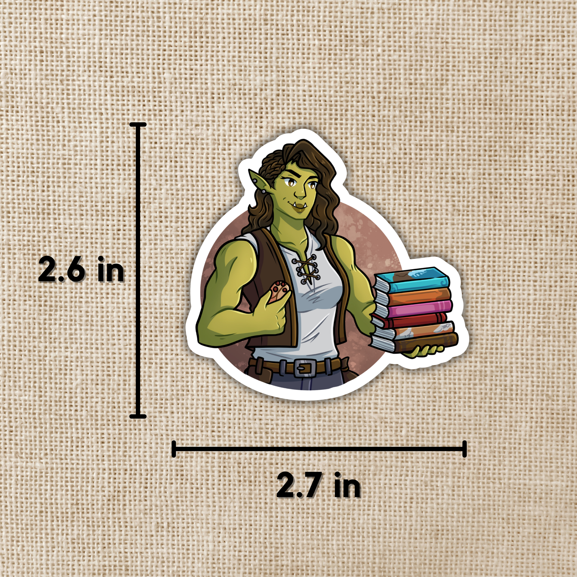 Kingdom of Threads - Wholesale Sticker - Viv with Books Sticker | Bookshops & Bonedust1