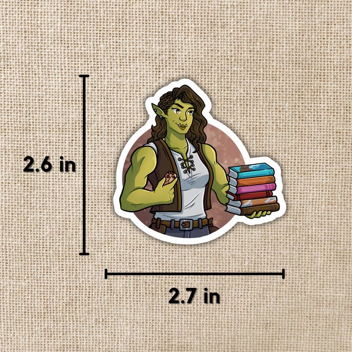 Kingdom of Threads - Wholesale Sticker - Viv with Books Sticker | Bookshops & Bonedust1