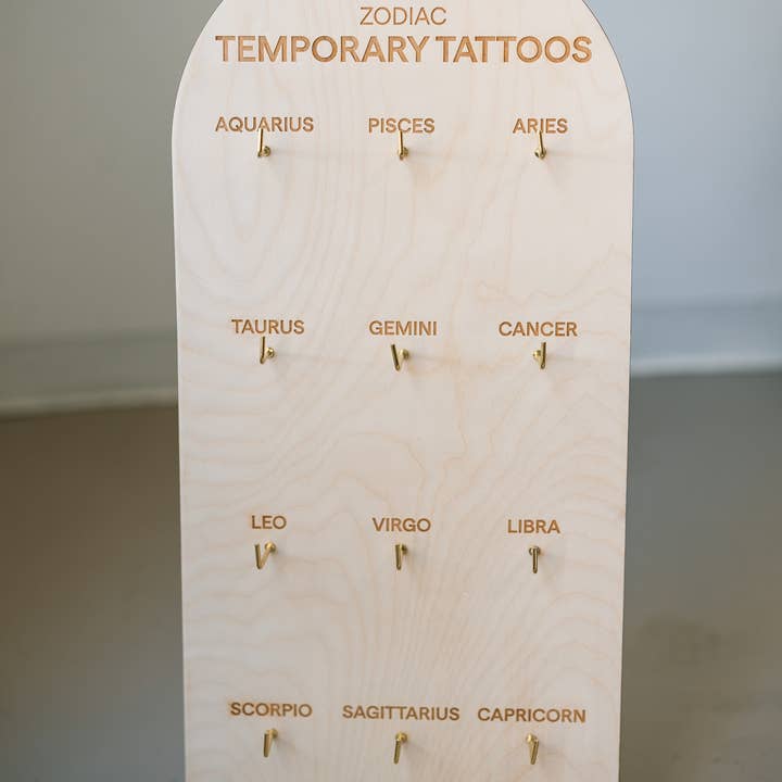 Saint Tattoos - Wholesale Jewelry Stand & Display - The Zodiac Collection Temporary Tattoo Display Stand1