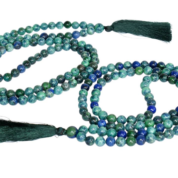 Soothing Crystals - Wholesale Prayer beads necklace - Gemstone Mala | Azurite Malachite | 108 Prayer Bead Jap Mala4