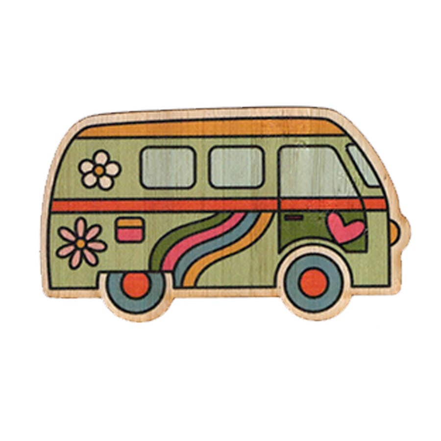 Bamboo Wood Stickers – wholesale Klistermärke – Retro VW Skåpbil1