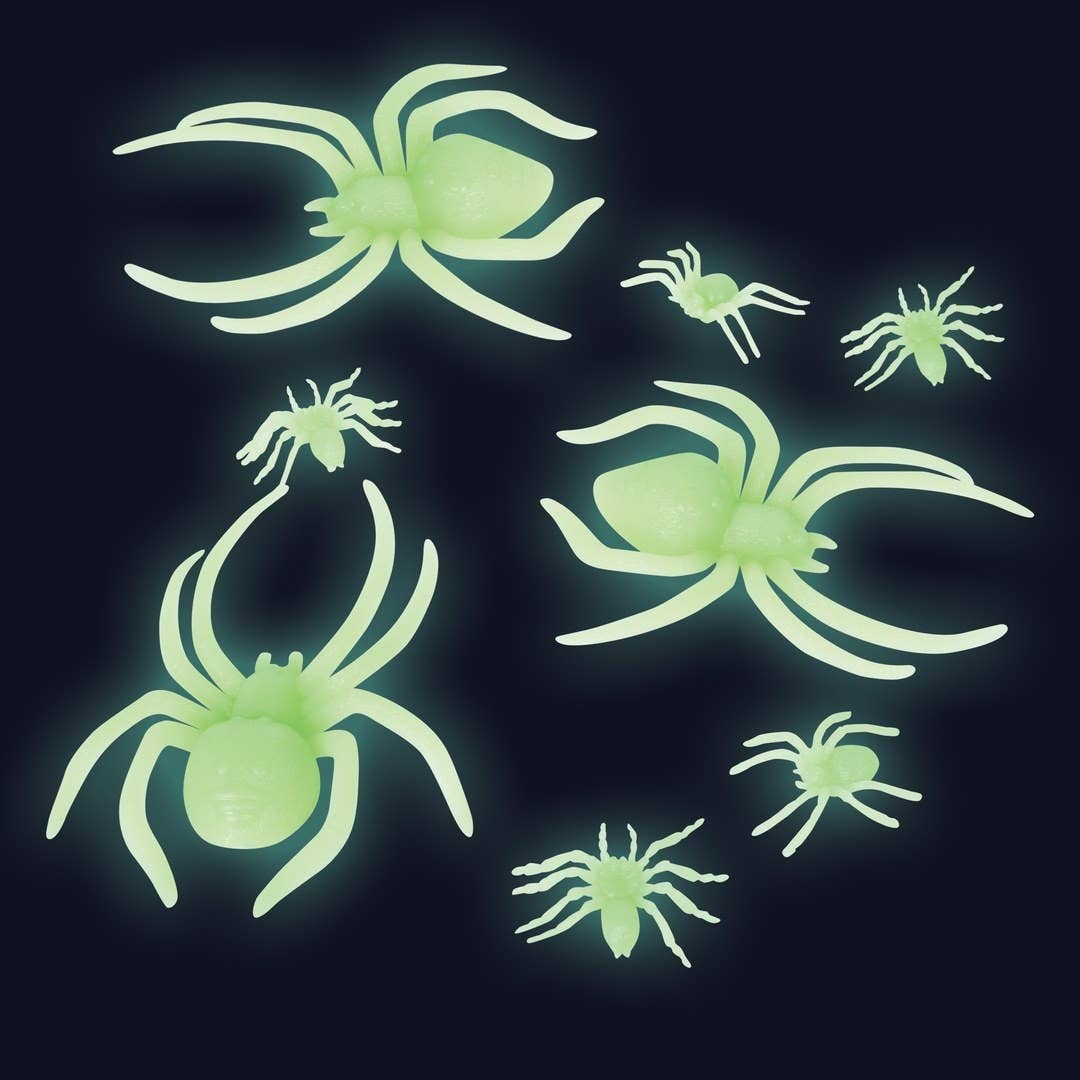 P'tit Clown - Wholesale Decal - Party Decorations - Phosphorescent Spider - Set of 81