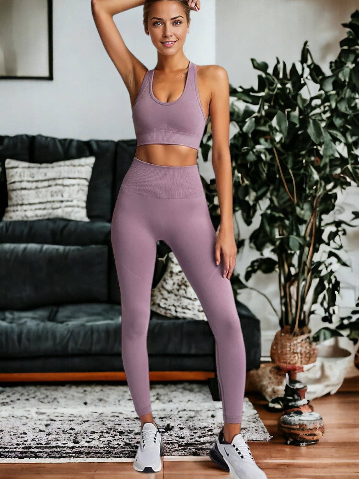 Active by Anna-Kaci - Wholesale Activewear Set - Women's - Seamless Butt Lifting Fitness Yoga Clothes9