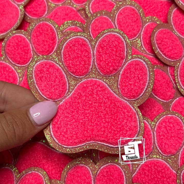 6j Threads LLC – Großhandel Aufnäher – Chenille Pfotenabdruck6