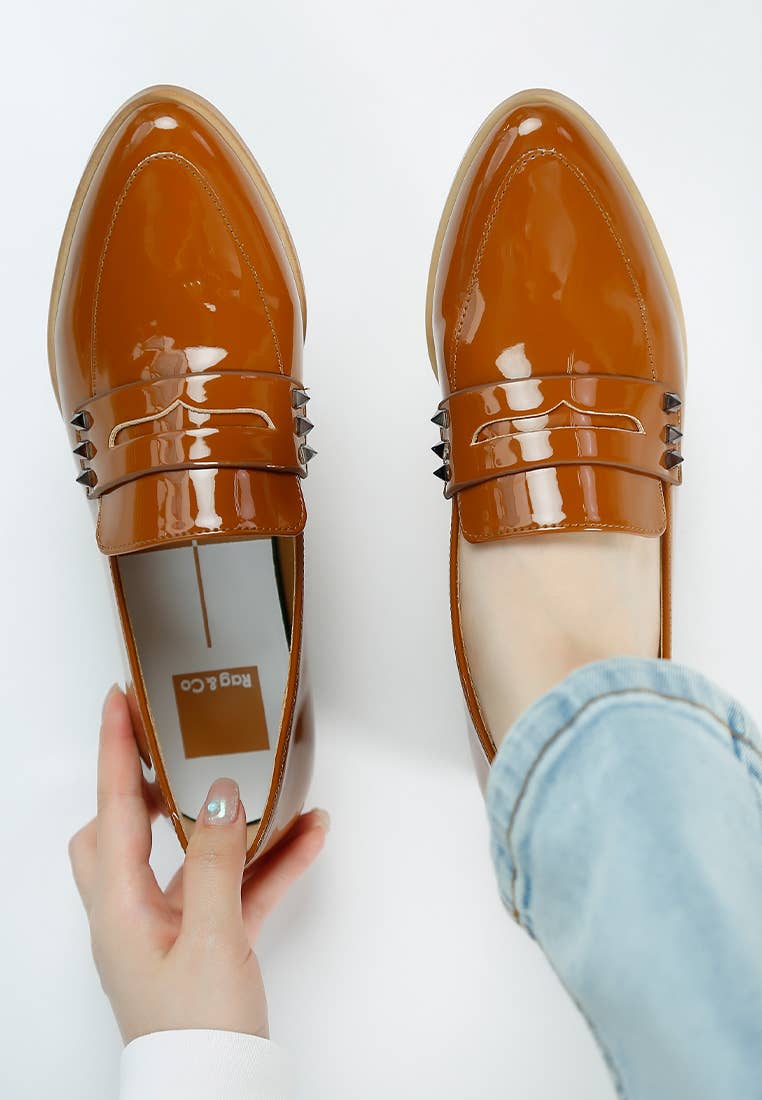 Rag Company - Wholesale Loafers - Women's - Noshiya Patent Pleather Penny Loafers25