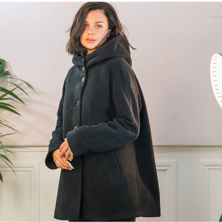 Sort fransk Cappa frakke for engroshandel hos MAGNETHIK