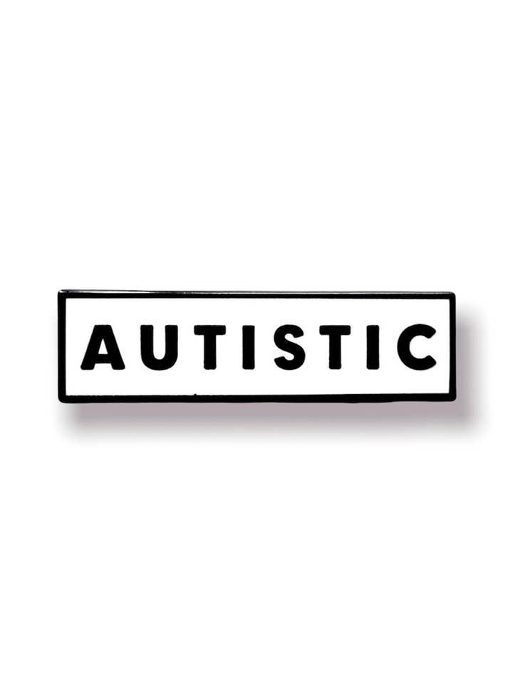 Autistic Identity Smalto Pin Nero Bianco Rettangolo Autismo per la vendita all'ingrosso da parte di Retrophiliac