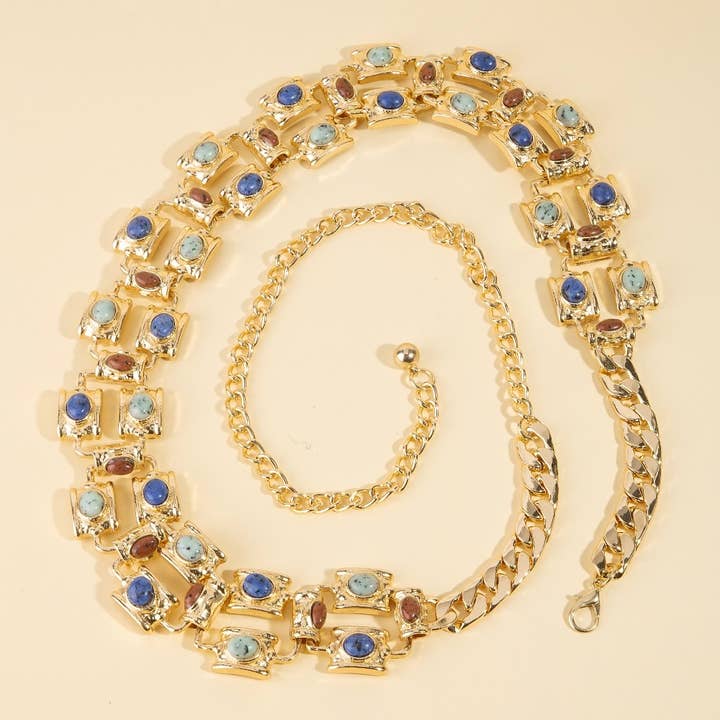 Western Concho Stone Chain Belt for wholesale by Anarchy Street