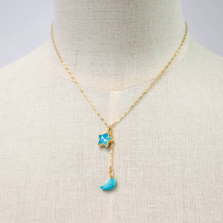 a.v. max - Wholesale Pendant/Charm Necklace - Mini Over The Moon Stone Necklace|Labradorite|Turq|Sunstone1