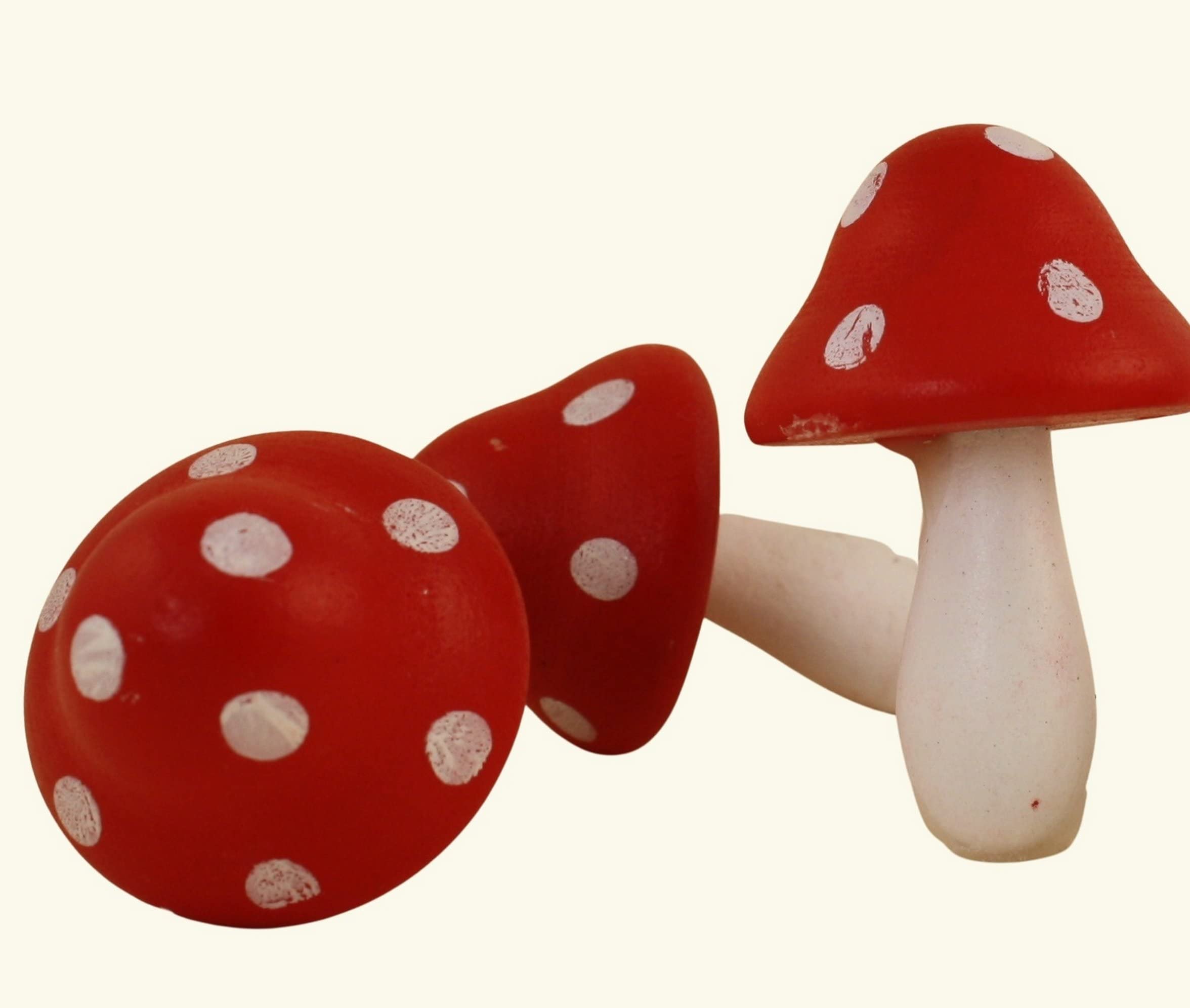 red Meyer Imports 4 Mini Wooden Mushroom Decoration (Red) for wholesale on Faire5