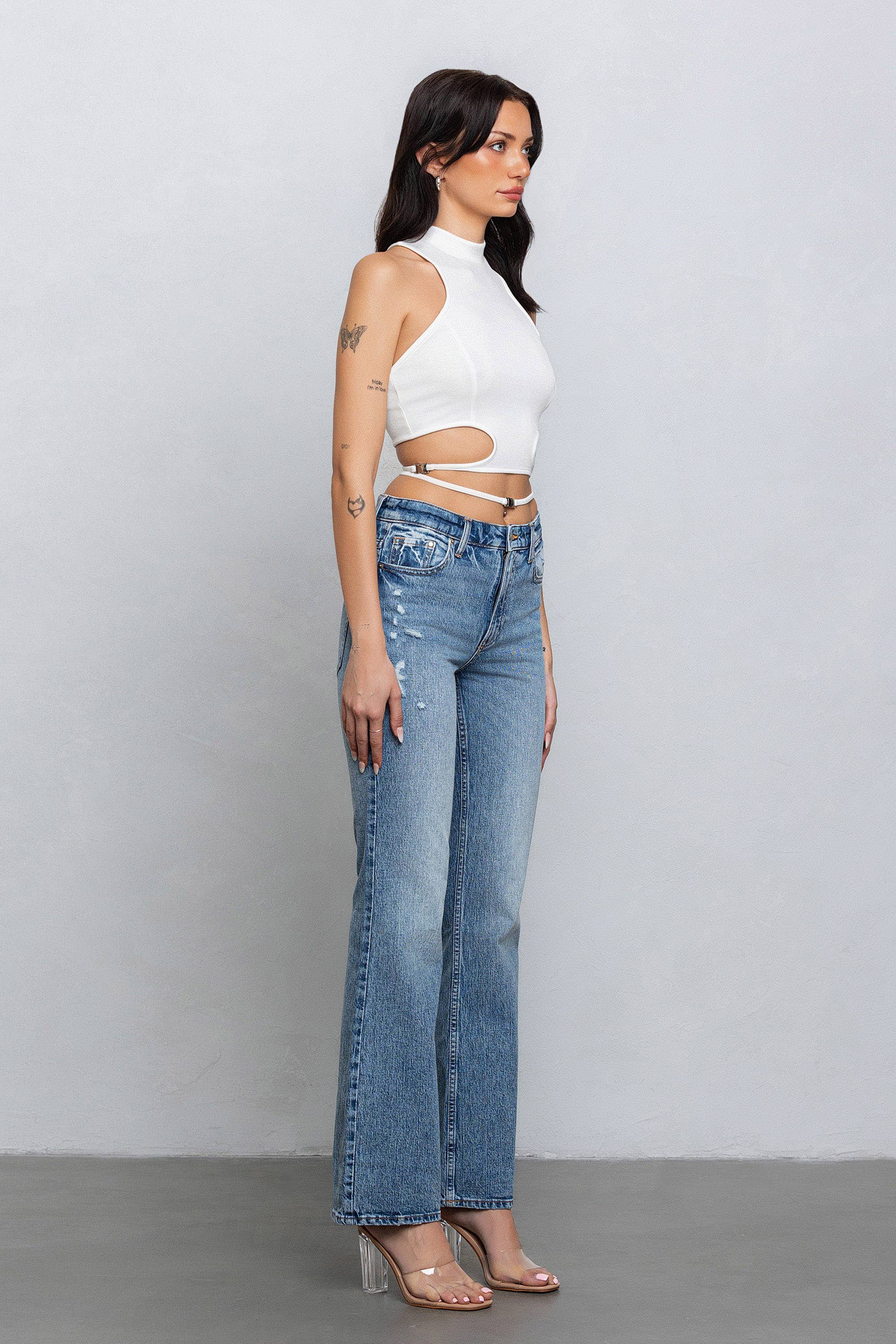 No Vacancy - Wholesale Tank Top - Women's - Crop jersey cut out tank top w/ clasp tie detail7