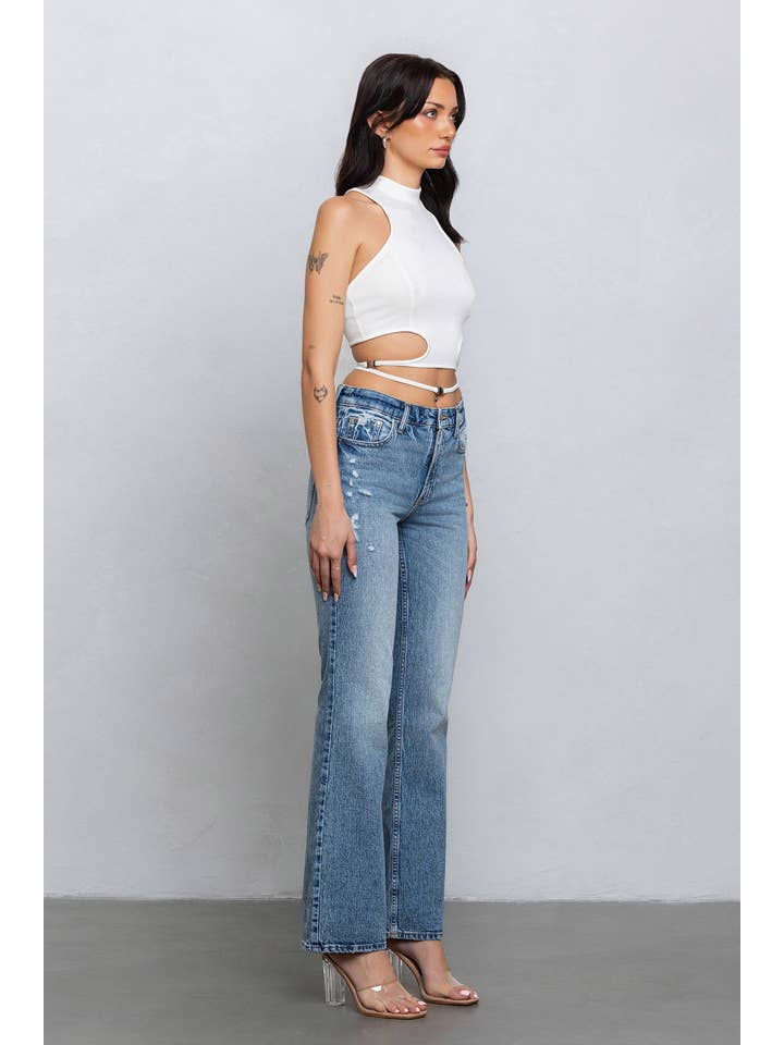 No Vacancy - Wholesale Tank Top - Women's - Crop jersey cut out tank top w/ clasp tie detail7