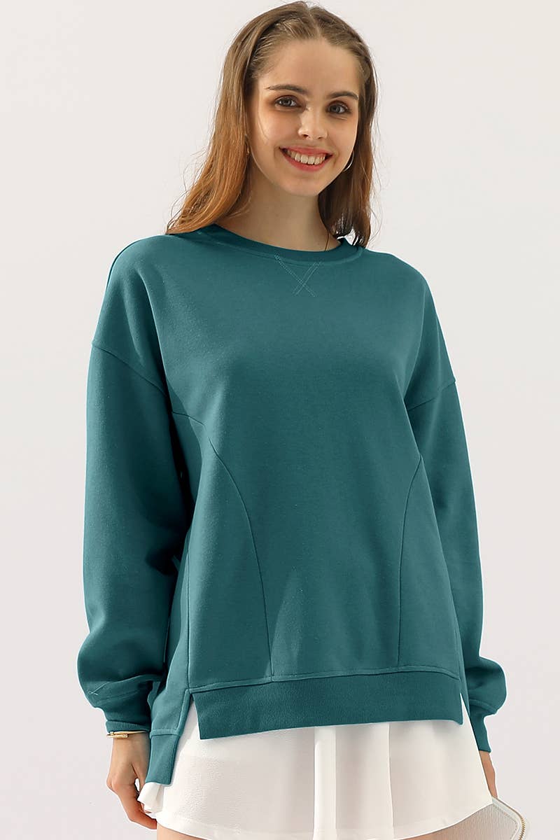 NINEXIS - Wholesale Sweatshirt - Women's - CWTTL905-P_PLUS SIZE ROUND NECK CUT HEM SWEATSHIRT5