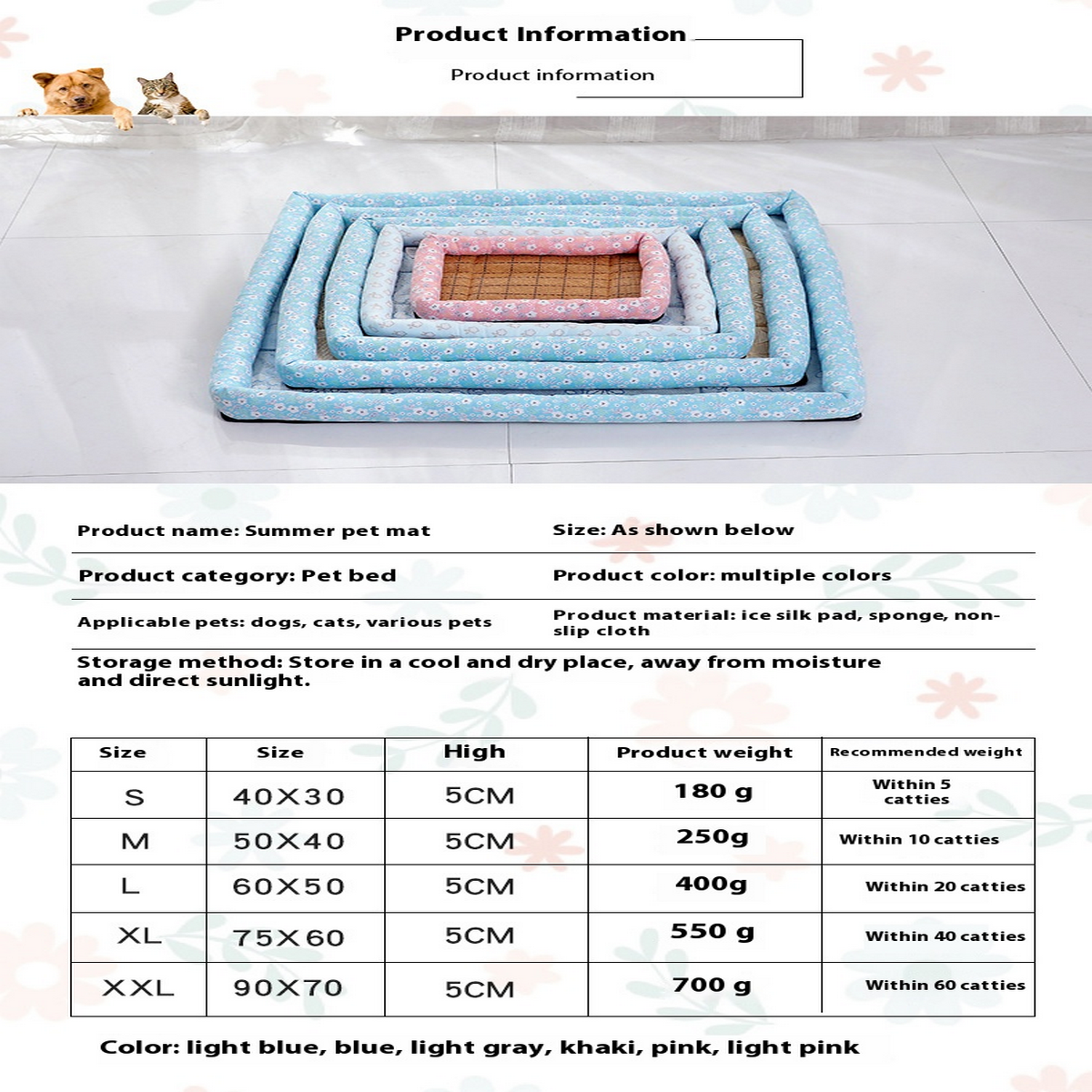 PAWPAWwholesale - Wholesale Pet Bed - Cat/Dog - Cooling Pet Mat for Summer Cats and Dogs_CWMM784211