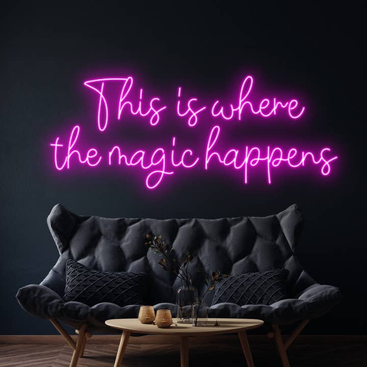 Glow Neon - Wholesale Neon Sign - This Is Where The Magic Happens Neon Sign, Wall Art Decor