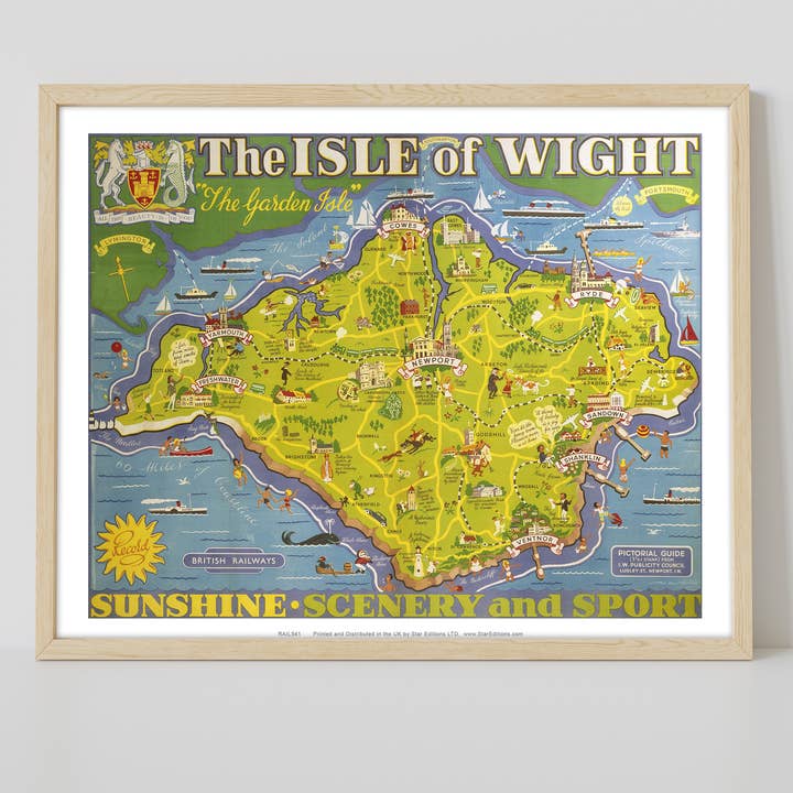 Star Editions – wholesale Art print – Isle Of Wight - The Garden Isle Island Map - Art Print1