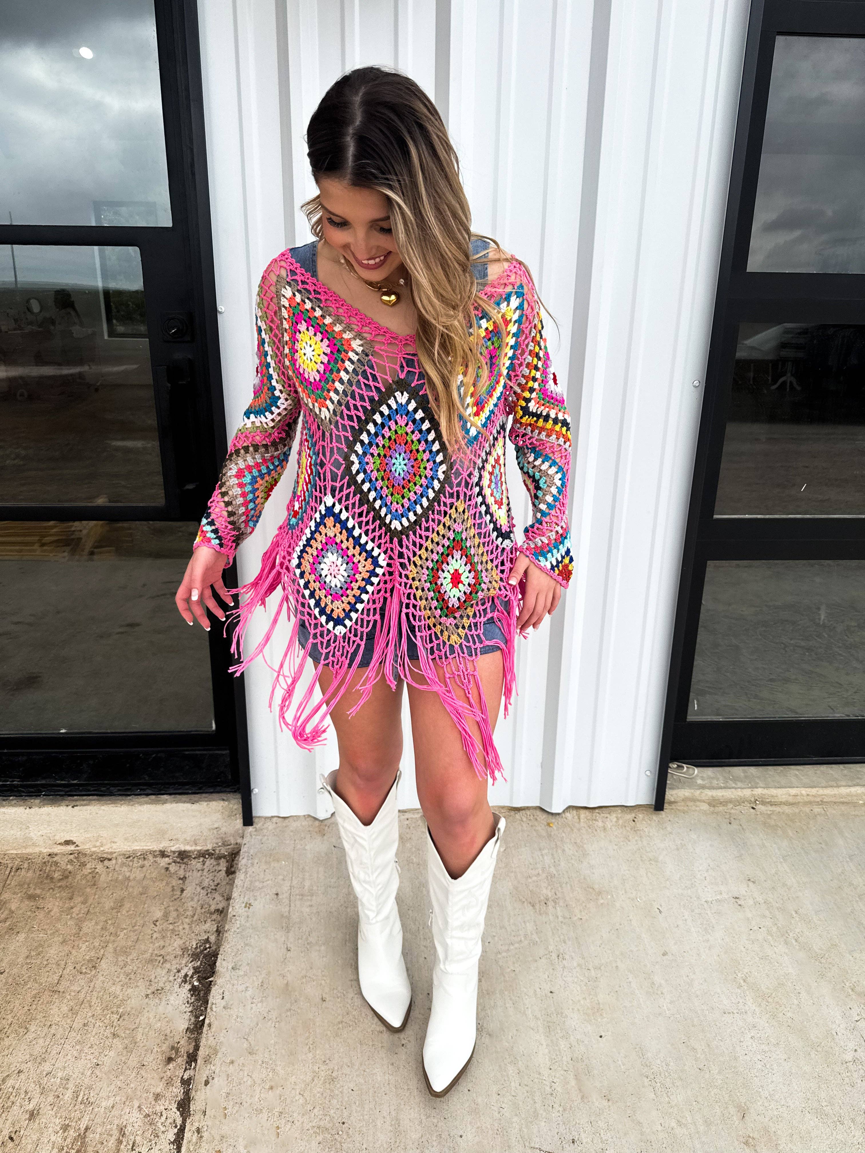 BLAKELEY - Vente Haut en maille – femme - PRÉCOMMANDE - HAUTS EN MAILLE CROCHET BOHO5