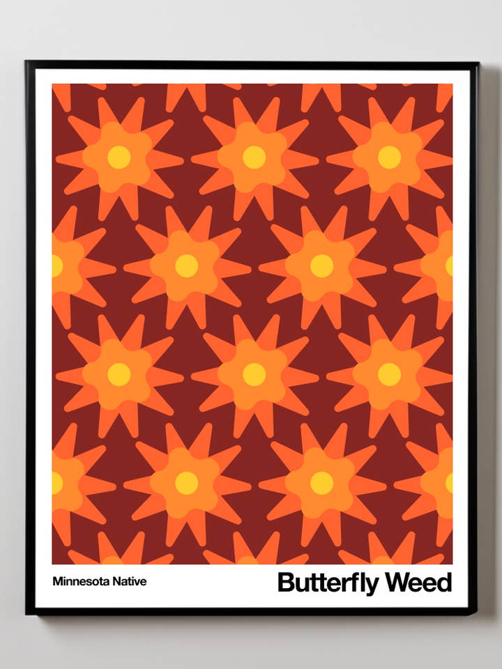 Butterfly Weed | Art Print | Minnesota Native Plant for wholesale by Little Dipper Art