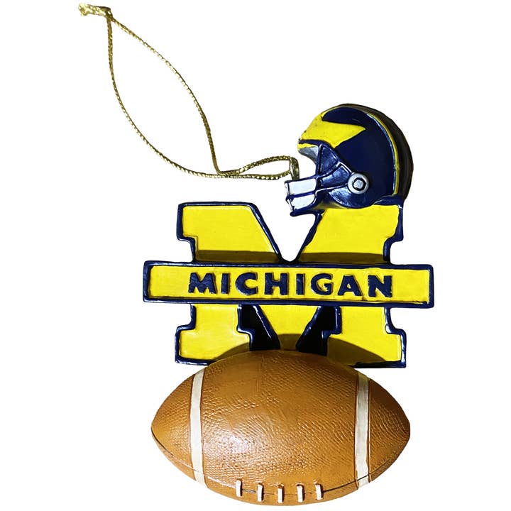 Santa’s Workshop Inc. - Wholesale Ornament - Michigan Wolverine Personalizable Ornament